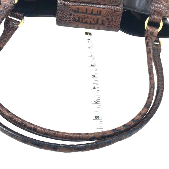 BRAHMIN Shoulder Bag Black & Croc Embossed Brown 9 X 15 - Picture 7 of 14